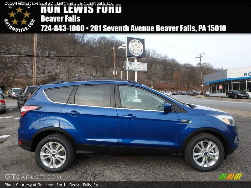 Lightning Blue / Charcoal Black 2018 Ford Escape SE 4WD