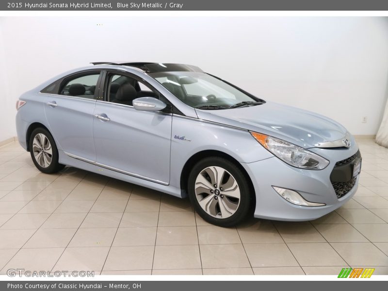Blue Sky Metallic / Gray 2015 Hyundai Sonata Hybrid Limited