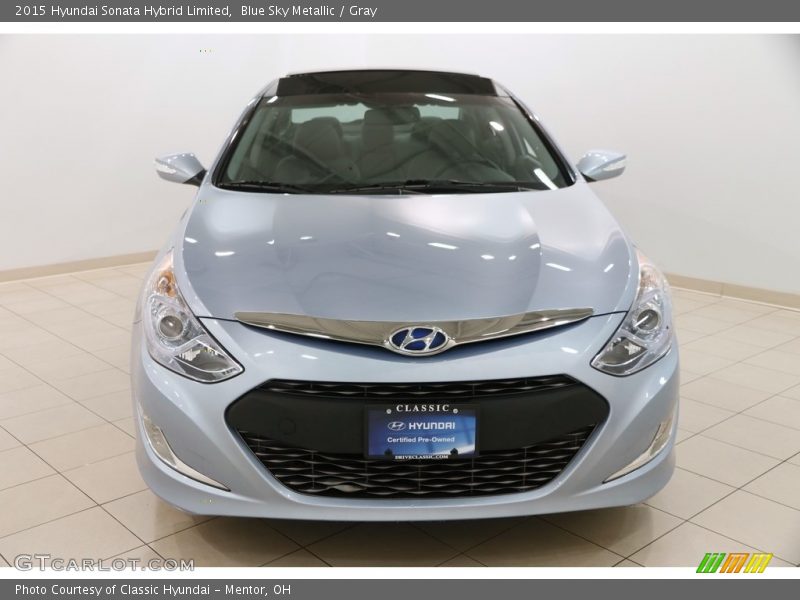 Blue Sky Metallic / Gray 2015 Hyundai Sonata Hybrid Limited