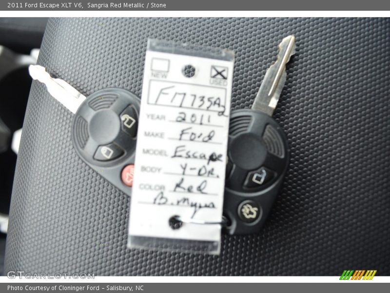 Sangria Red Metallic / Stone 2011 Ford Escape XLT V6