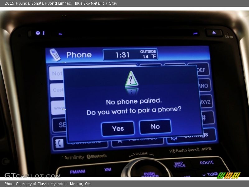 Blue Sky Metallic / Gray 2015 Hyundai Sonata Hybrid Limited