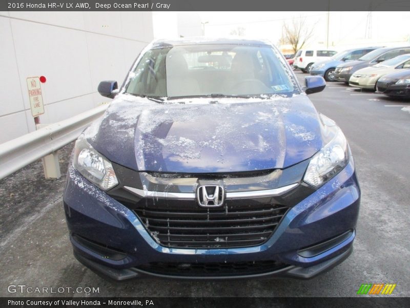 Deep Ocean Pearl / Gray 2016 Honda HR-V LX AWD