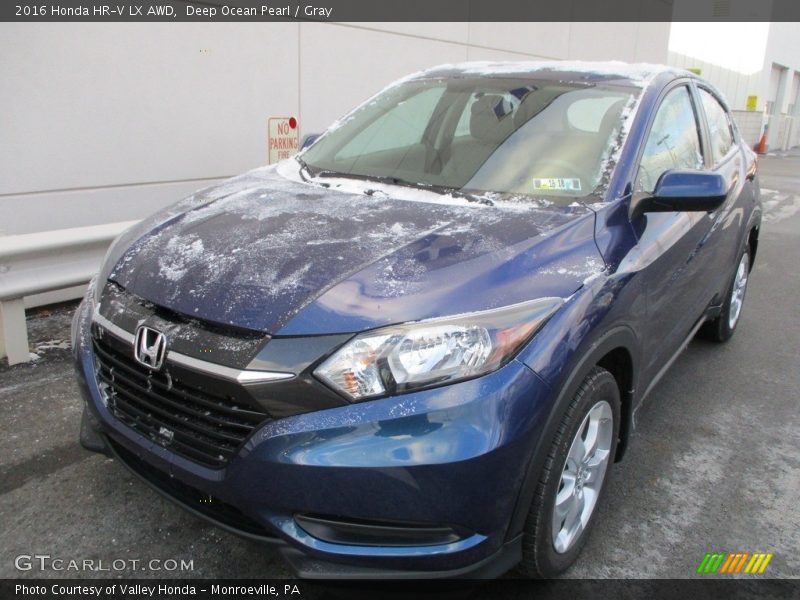 Deep Ocean Pearl / Gray 2016 Honda HR-V LX AWD