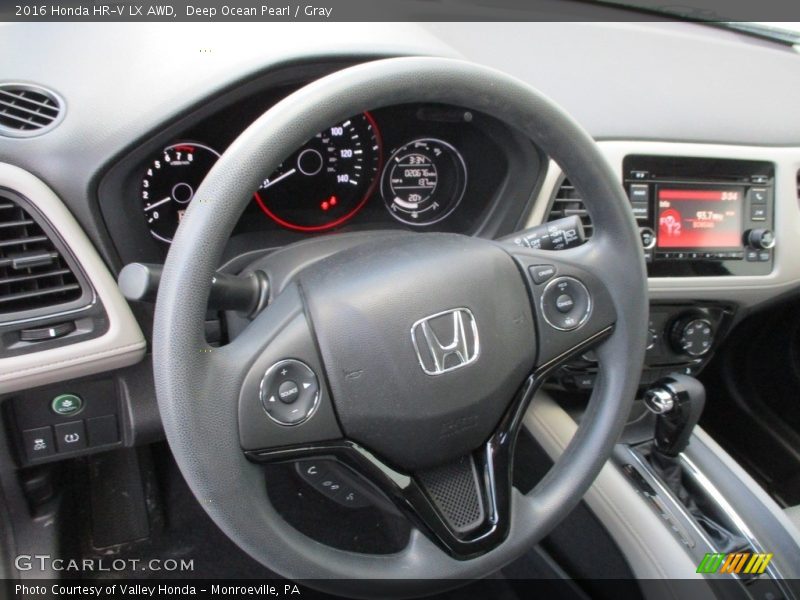 Deep Ocean Pearl / Gray 2016 Honda HR-V LX AWD