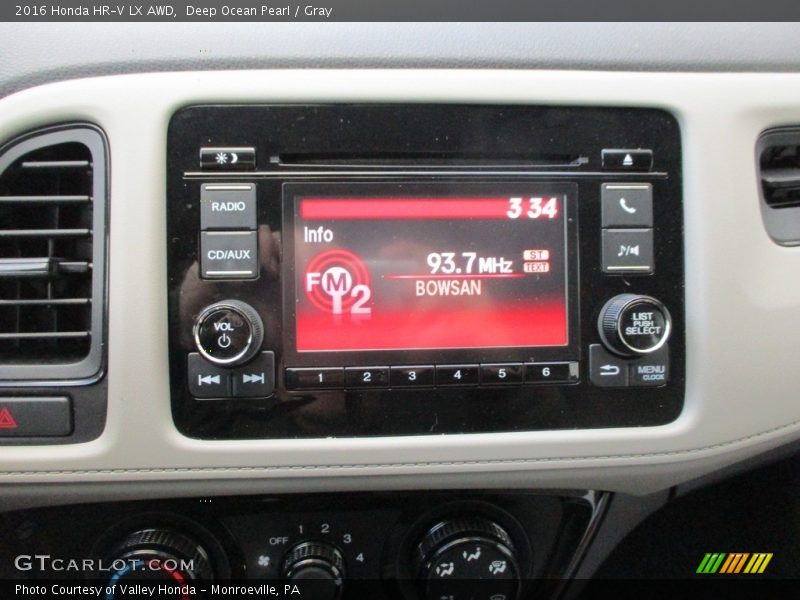 Deep Ocean Pearl / Gray 2016 Honda HR-V LX AWD