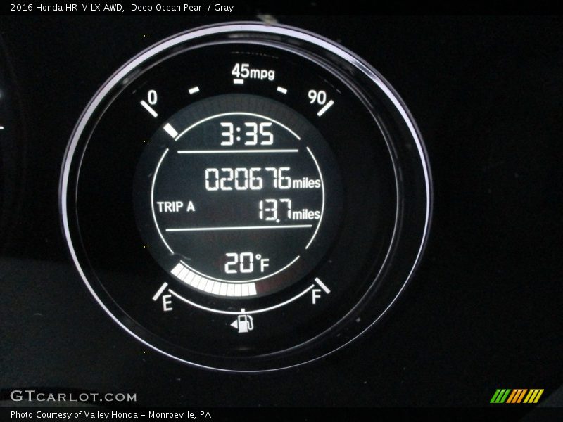 Deep Ocean Pearl / Gray 2016 Honda HR-V LX AWD