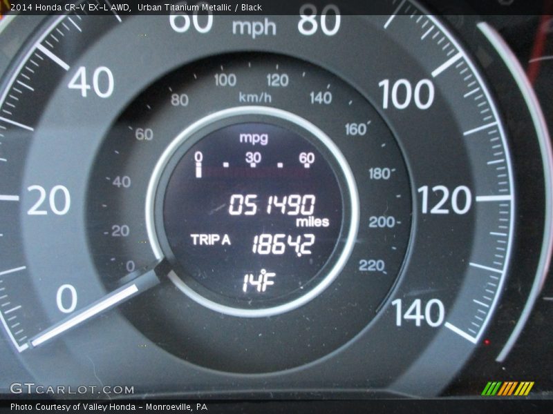 Urban Titanium Metallic / Black 2014 Honda CR-V EX-L AWD