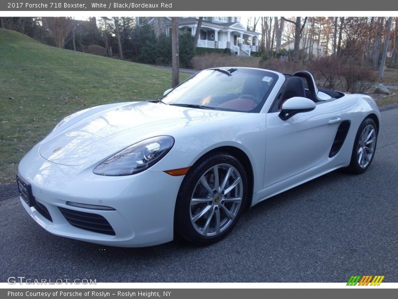 White / Black/Bordeaux Red 2017 Porsche 718 Boxster