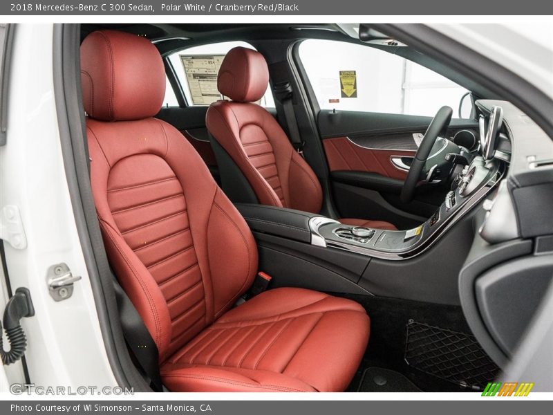 Polar White / Cranberry Red/Black 2018 Mercedes-Benz C 300 Sedan
