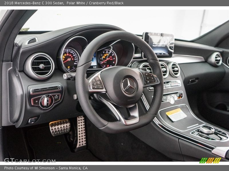 Polar White / Cranberry Red/Black 2018 Mercedes-Benz C 300 Sedan