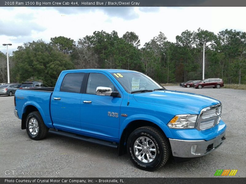 Holland Blue / Black/Diesel Gray 2018 Ram 1500 Big Horn Crew Cab 4x4