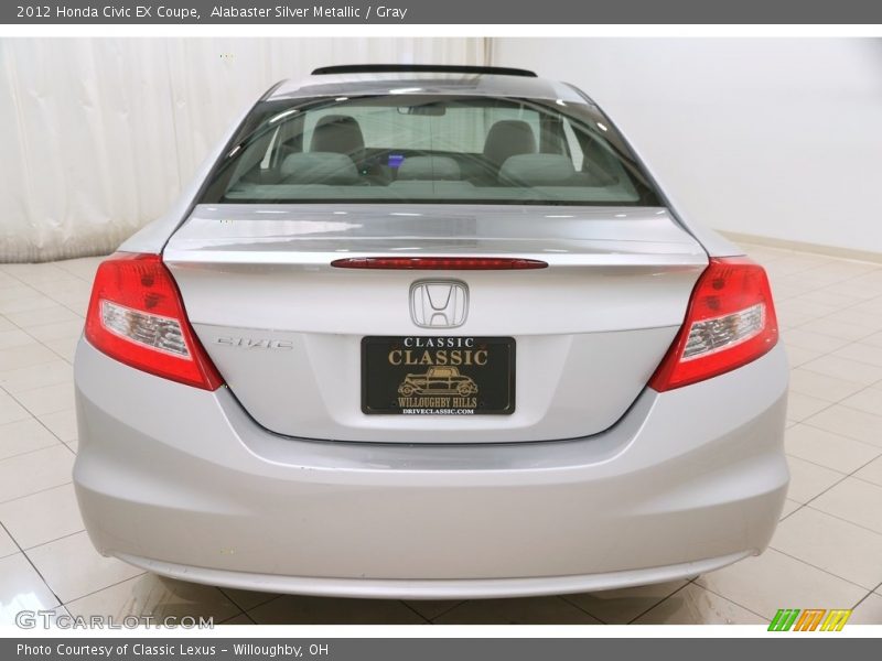 Alabaster Silver Metallic / Gray 2012 Honda Civic EX Coupe
