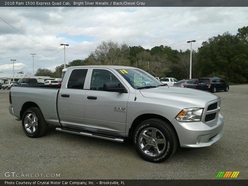 Bright Silver Metallic / Black/Diesel Gray 2018 Ram 1500 Express Quad Cab