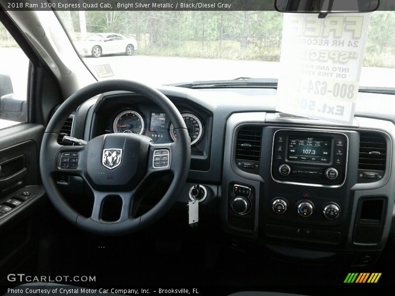 Bright Silver Metallic / Black/Diesel Gray 2018 Ram 1500 Express Quad Cab