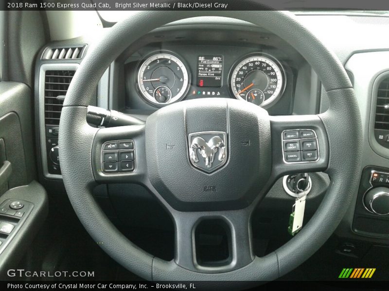 Bright Silver Metallic / Black/Diesel Gray 2018 Ram 1500 Express Quad Cab