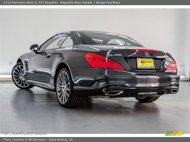 Magnetite Black Metallic / Bengal Red/Black 2018 Mercedes-Benz SL 450 Roadster