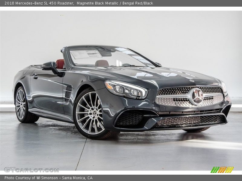 Magnetite Black Metallic / Bengal Red/Black 2018 Mercedes-Benz SL 450 Roadster