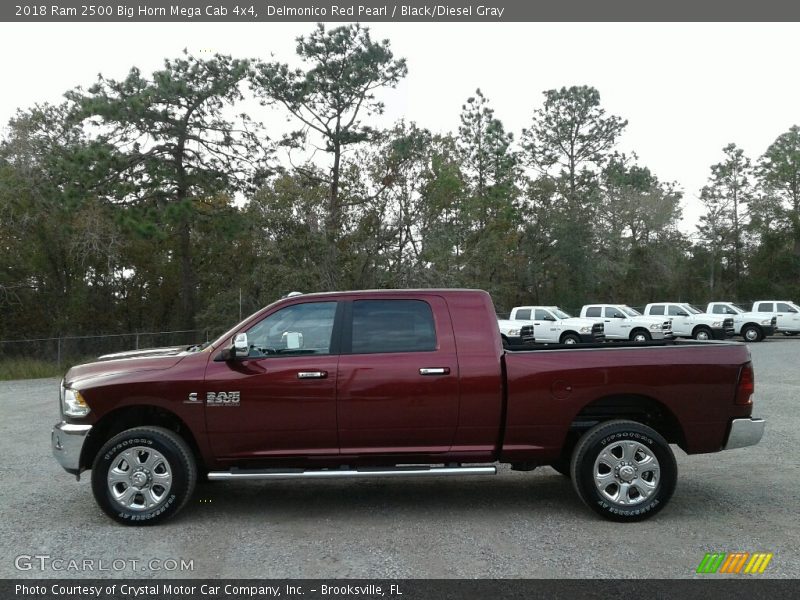 Delmonico Red Pearl / Black/Diesel Gray 2018 Ram 2500 Big Horn Mega Cab 4x4