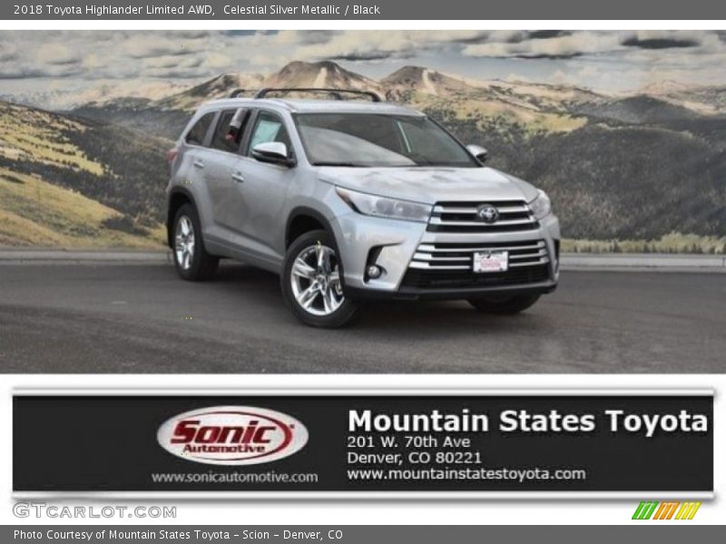 Celestial Silver Metallic / Black 2018 Toyota Highlander Limited AWD