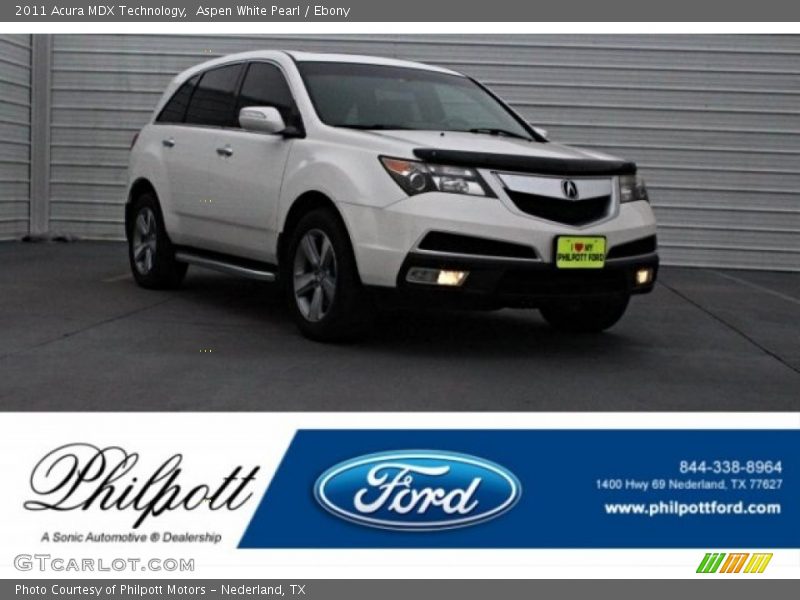 Aspen White Pearl / Ebony 2011 Acura MDX Technology