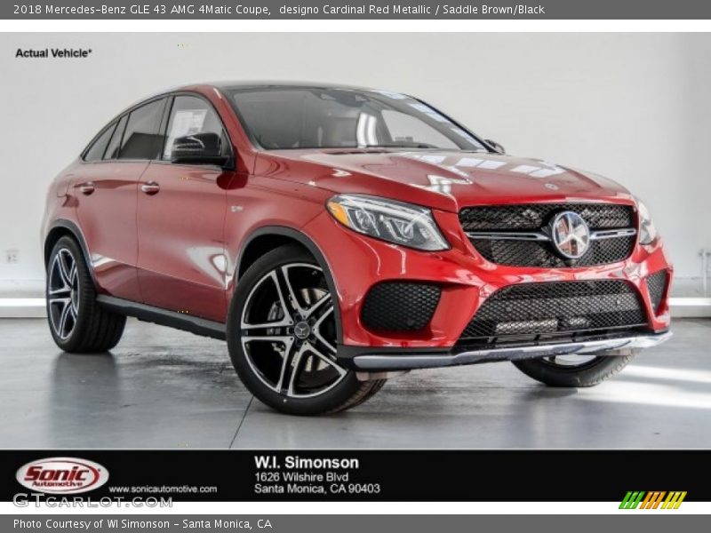 designo Cardinal Red Metallic / Saddle Brown/Black 2018 Mercedes-Benz GLE 43 AMG 4Matic Coupe