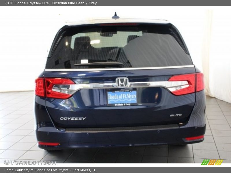 Obsidian Blue Pearl / Gray 2018 Honda Odyssey Elite