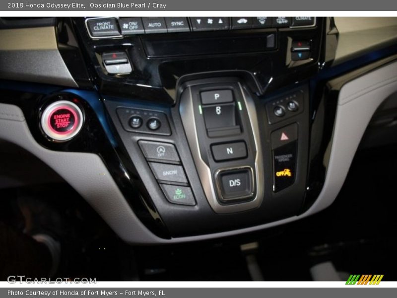 Obsidian Blue Pearl / Gray 2018 Honda Odyssey Elite