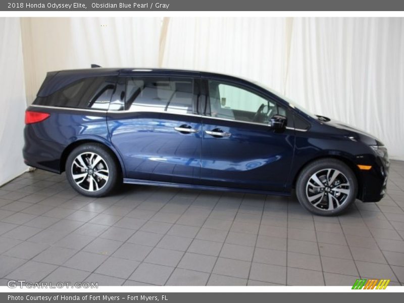 Obsidian Blue Pearl / Gray 2018 Honda Odyssey Elite