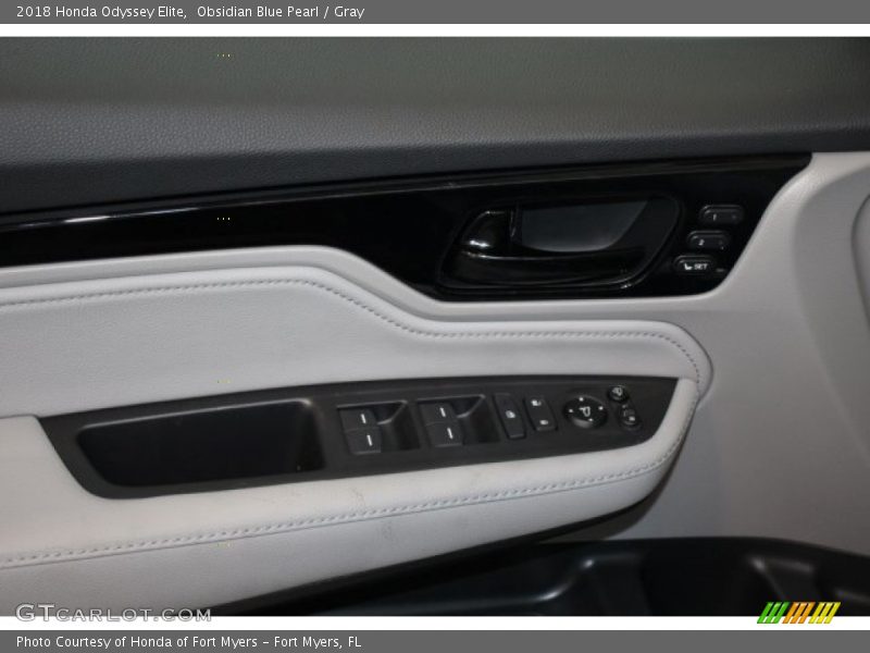 Obsidian Blue Pearl / Gray 2018 Honda Odyssey Elite