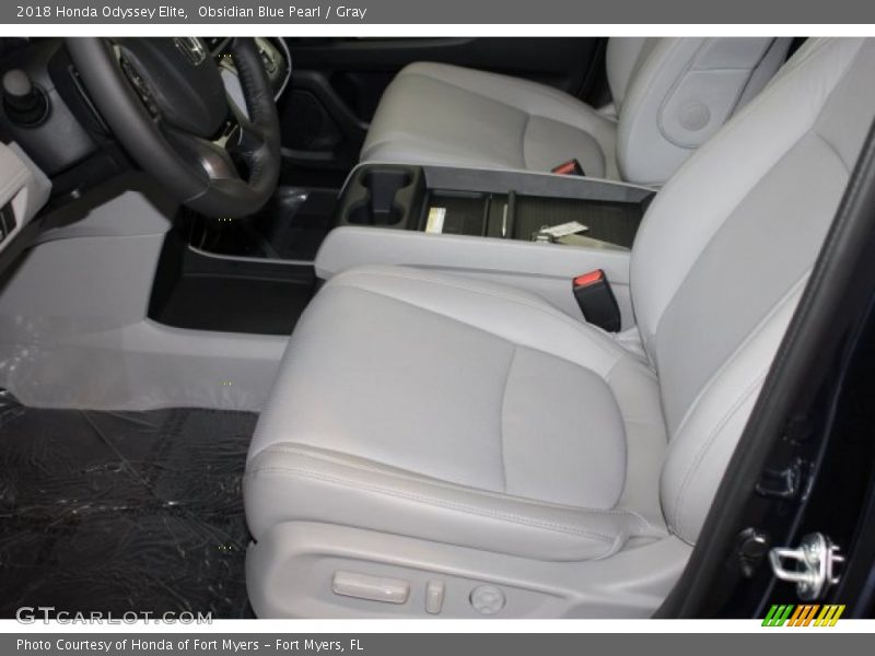 Obsidian Blue Pearl / Gray 2018 Honda Odyssey Elite