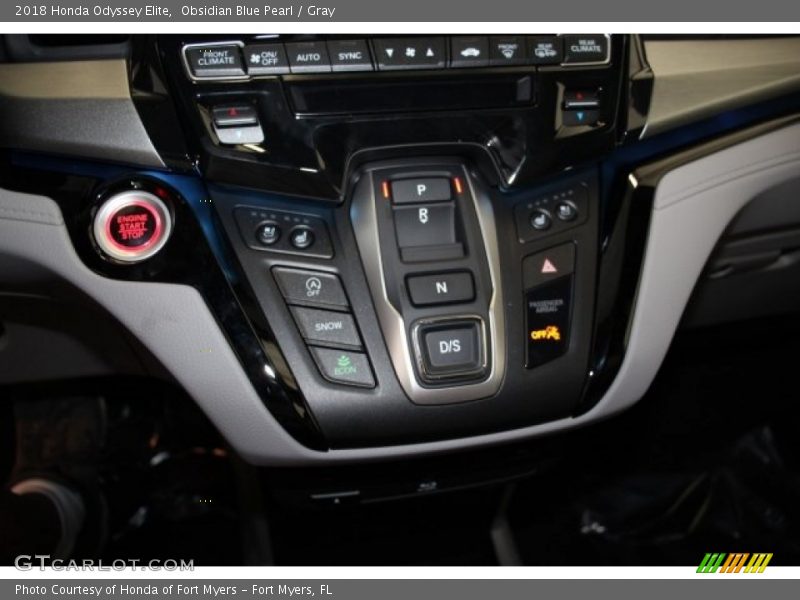 Obsidian Blue Pearl / Gray 2018 Honda Odyssey Elite