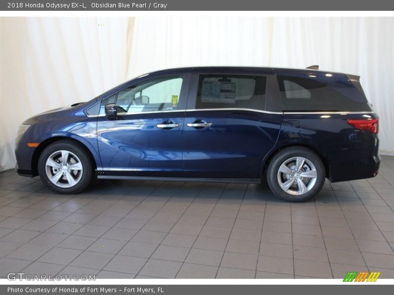 Obsidian Blue Pearl / Gray 2018 Honda Odyssey EX-L