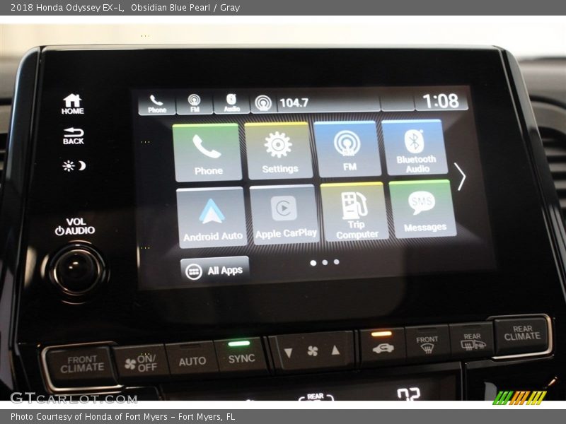 Obsidian Blue Pearl / Gray 2018 Honda Odyssey EX-L