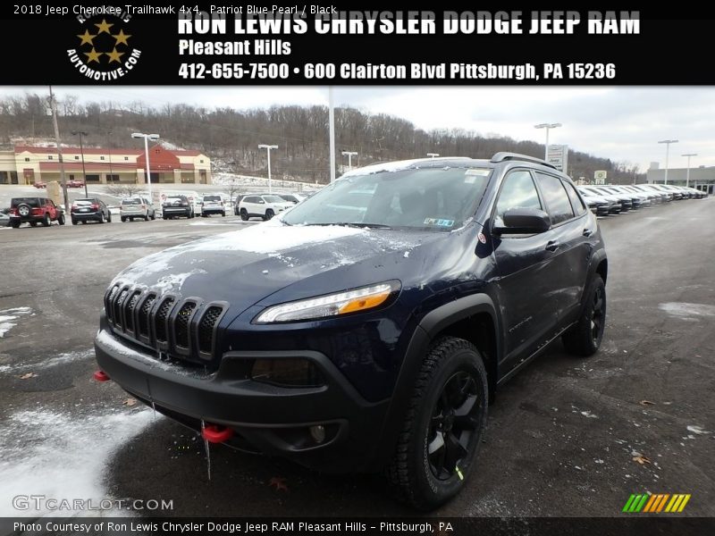 Patriot Blue Pearl / Black 2018 Jeep Cherokee Trailhawk 4x4