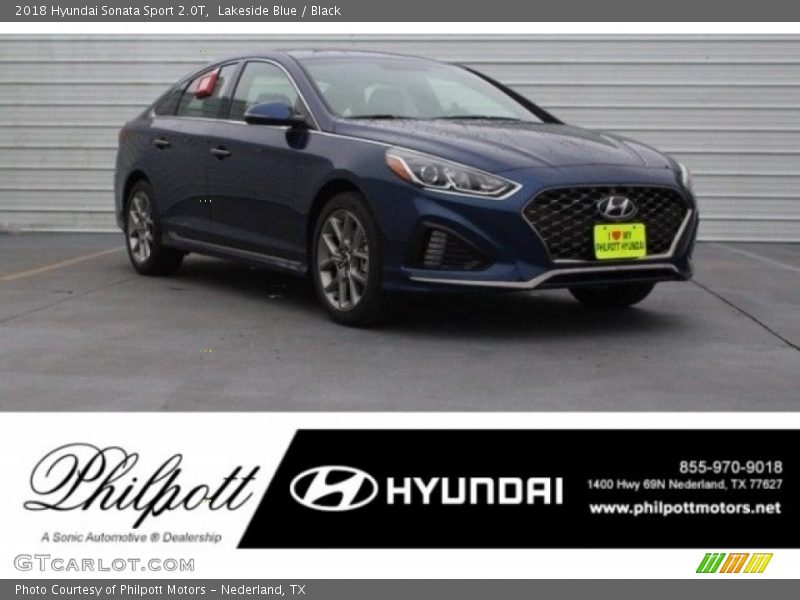 Lakeside Blue / Black 2018 Hyundai Sonata Sport 2.0T