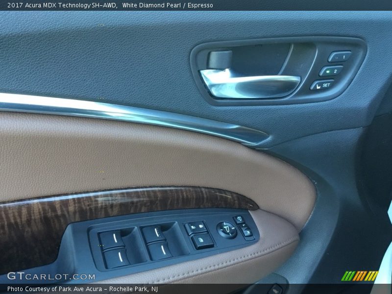 White Diamond Pearl / Espresso 2017 Acura MDX Technology SH-AWD