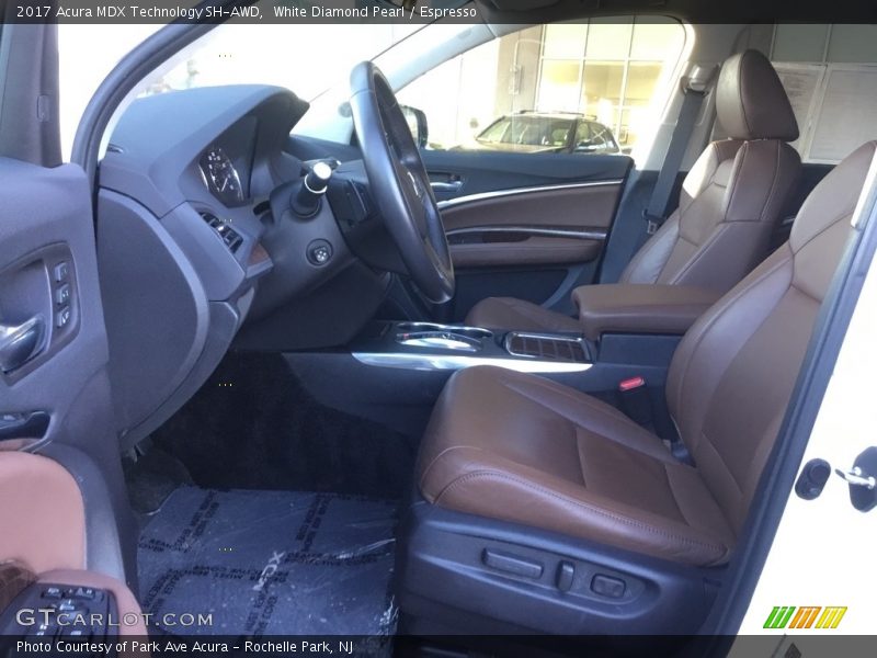 White Diamond Pearl / Espresso 2017 Acura MDX Technology SH-AWD