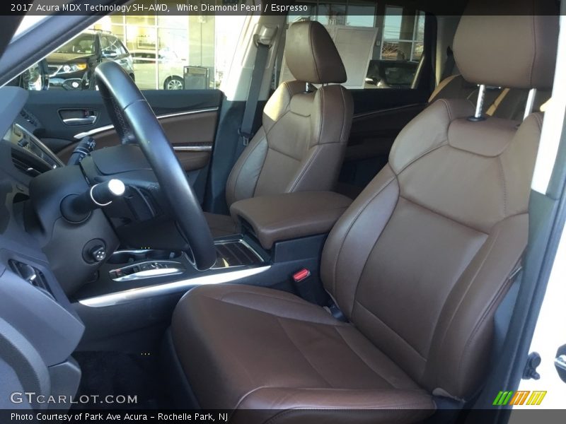 White Diamond Pearl / Espresso 2017 Acura MDX Technology SH-AWD
