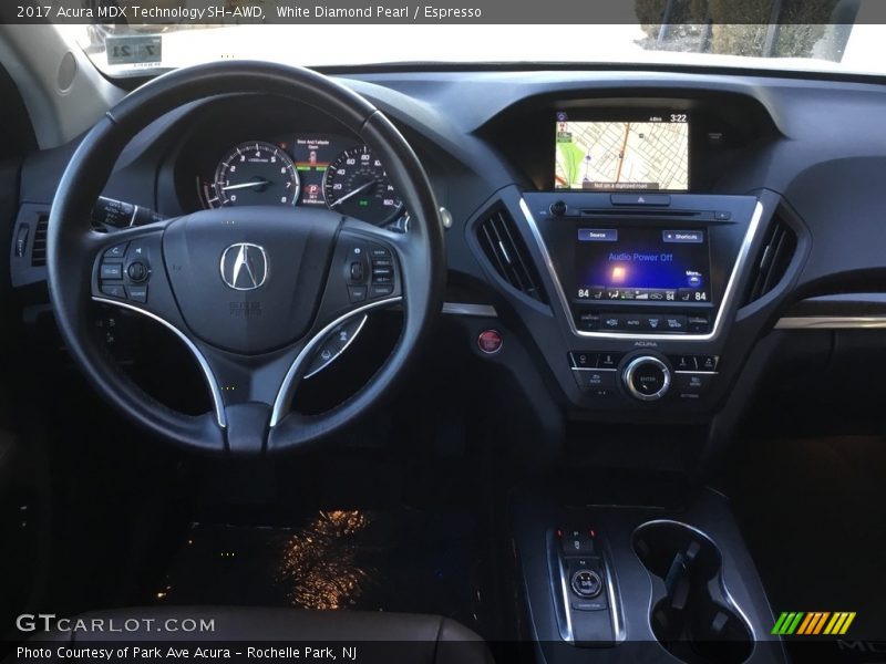 White Diamond Pearl / Espresso 2017 Acura MDX Technology SH-AWD