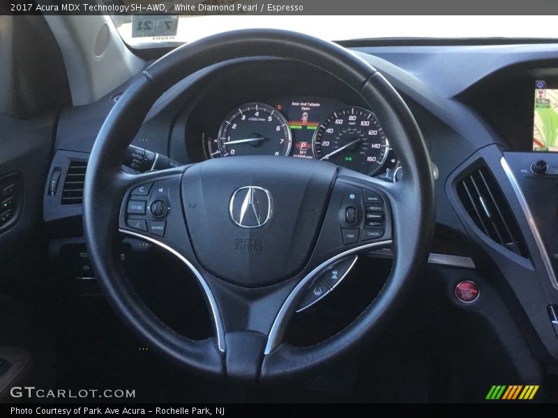 White Diamond Pearl / Espresso 2017 Acura MDX Technology SH-AWD