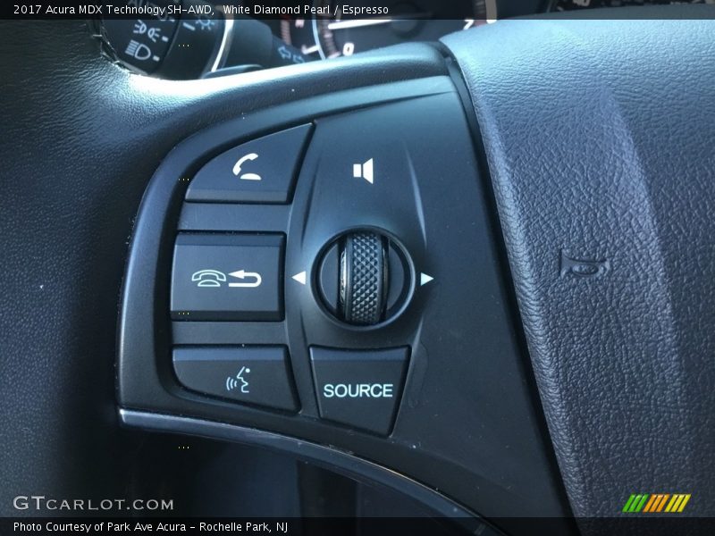 White Diamond Pearl / Espresso 2017 Acura MDX Technology SH-AWD