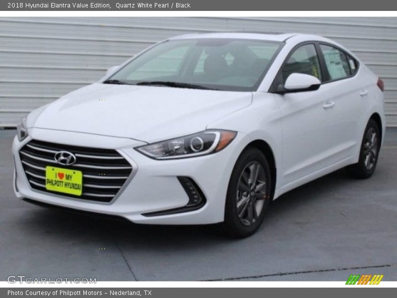 Quartz White Pearl / Black 2018 Hyundai Elantra Value Edition