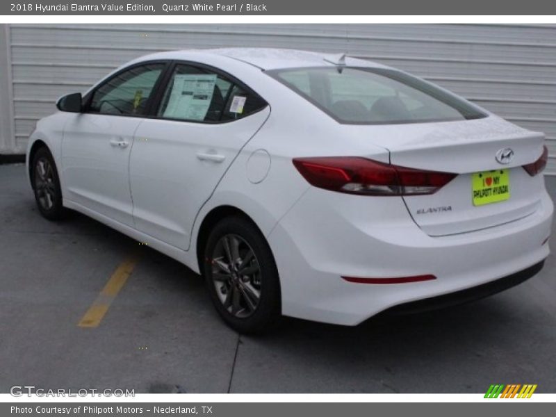 Quartz White Pearl / Black 2018 Hyundai Elantra Value Edition