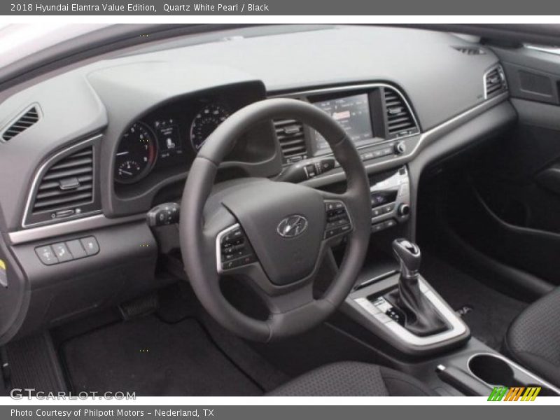 Quartz White Pearl / Black 2018 Hyundai Elantra Value Edition