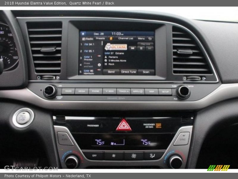 Quartz White Pearl / Black 2018 Hyundai Elantra Value Edition