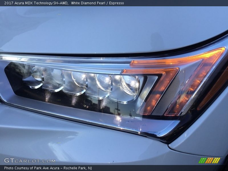 White Diamond Pearl / Espresso 2017 Acura MDX Technology SH-AWD