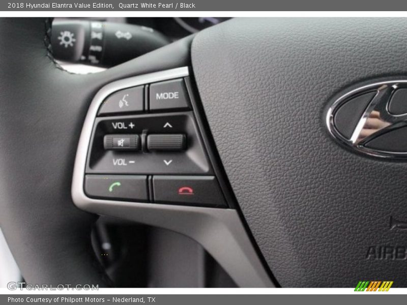 Quartz White Pearl / Black 2018 Hyundai Elantra Value Edition