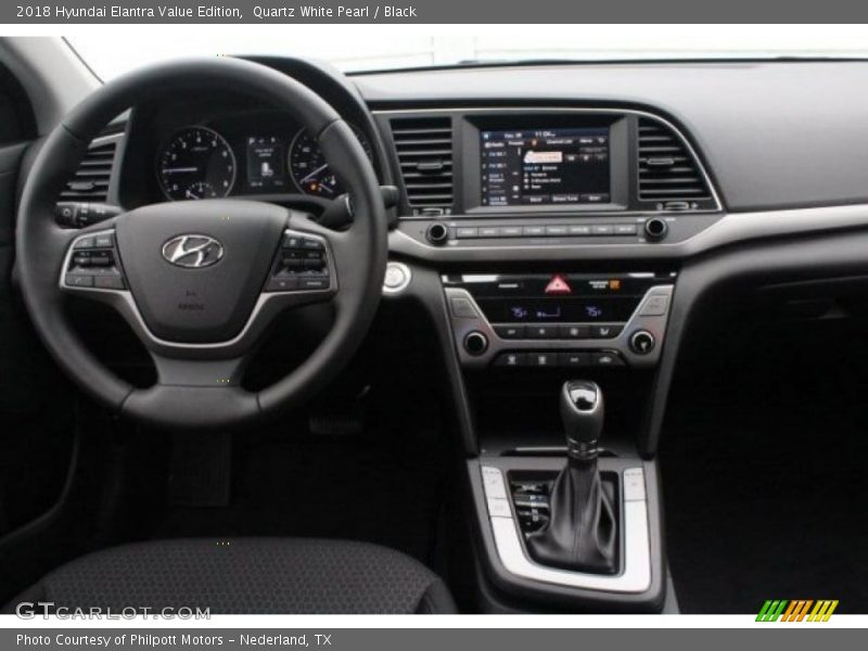Quartz White Pearl / Black 2018 Hyundai Elantra Value Edition