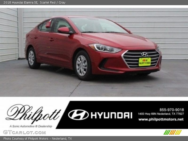 Scarlet Red / Gray 2018 Hyundai Elantra SE