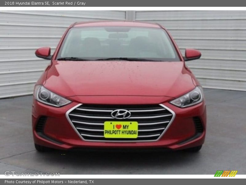 Scarlet Red / Gray 2018 Hyundai Elantra SE